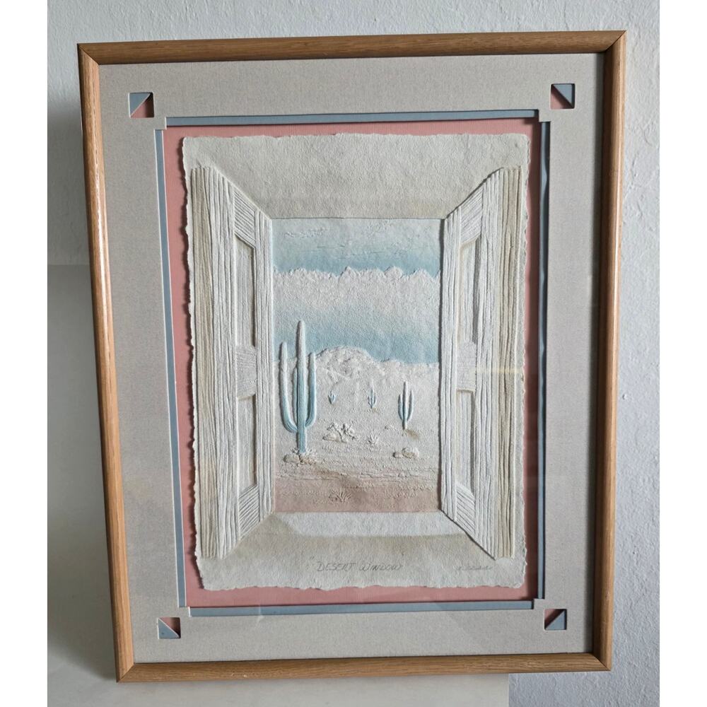 Vintage southwest Desert Window Figi Graphics wall art 17x21